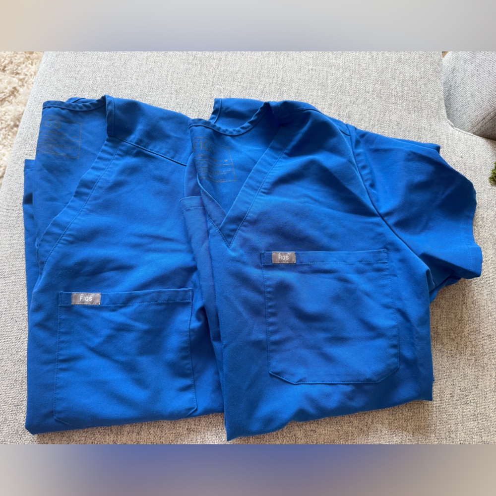 figs royal blue scrub tops